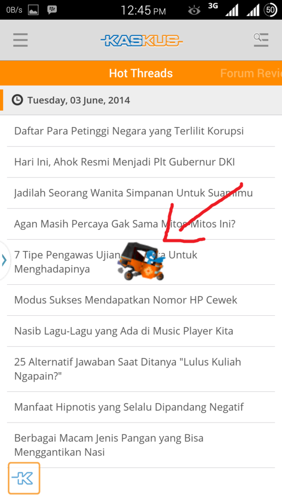 Gan ane nemu bug di kaskus for android !
