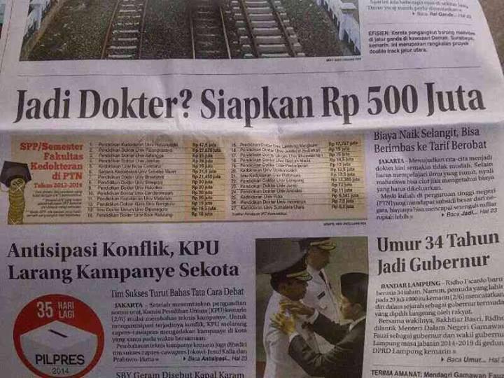 Tarif Dokter Sama dengan Ongkos Kencing 