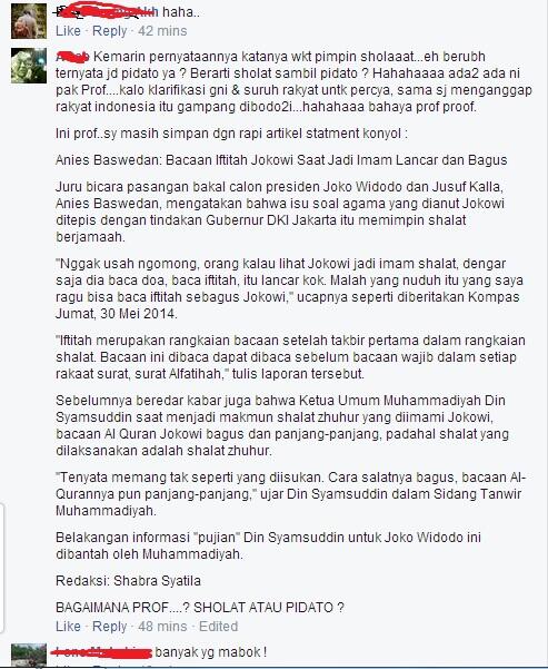 Klarifikasi Anies Baswedan tentang Bacaan Doa Iftitah Jokowow. ngakak!