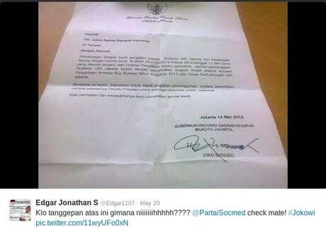 (Akun Facebook Hilang) Tidar Klaim Edgar Bukan Sumber Pertama Foto Surat Palsu Jokowi