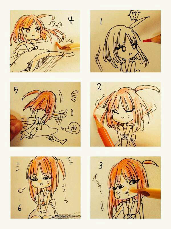 Karakter dari berbagai manga dan kartun yang lucu dan menggemaskan sedikit bertingkah