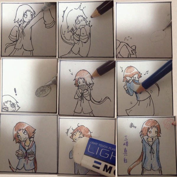 Karakter dari berbagai manga dan kartun yang lucu dan menggemaskan sedikit bertingkah