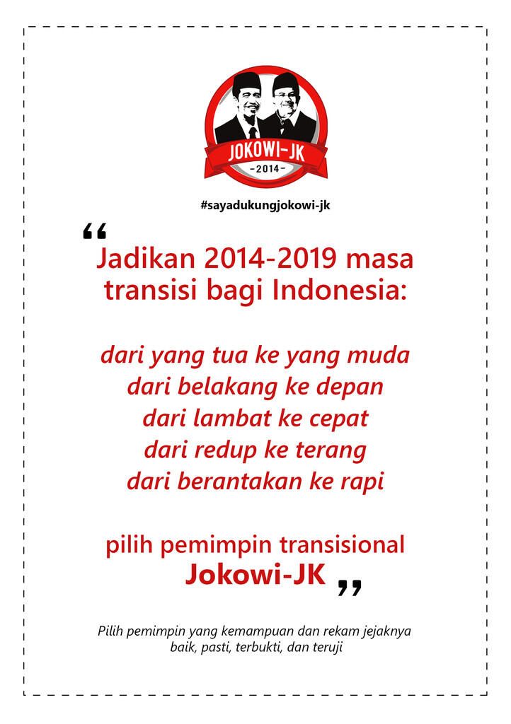 Jokowi-JK: Pendukungnya Masuk Yok!, Kita Sharing Ide dan Pendapat