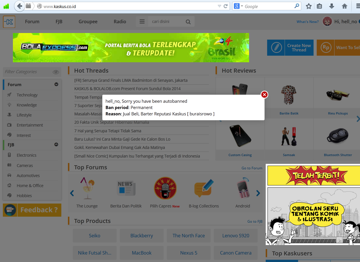 Surat Terbuka Untuk Moderator buraisrowo perihal Autobanned ID : hell_no