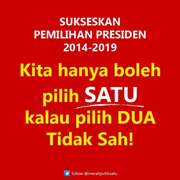 HANYA UNTUK PENDUKUNG PRABOWO-HATTA NOMOR 1 (SATU) GARUDA MERAH