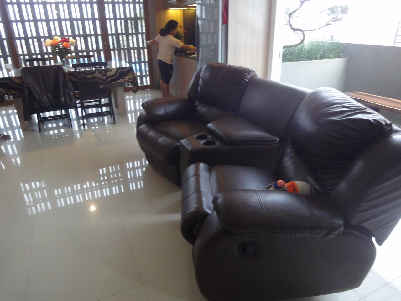 jual recliner cheers 2 seat with table