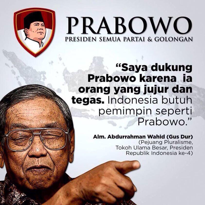 Gus Dur Dukung &amp; Ramalkan Prabowo Jadi Presiden