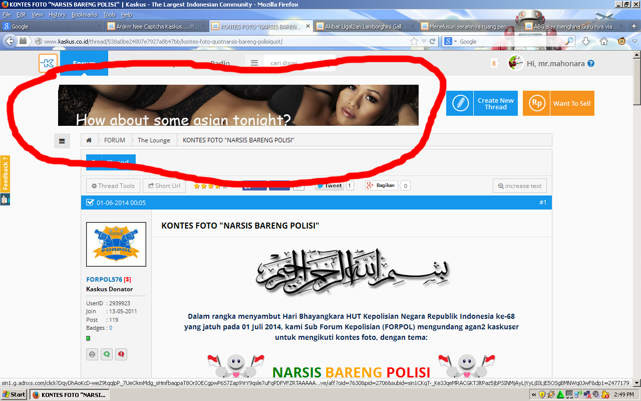 header kaskus ada iklan ky gini?? ga bagus buat anak kecil. dikit BB++ momod masuk?