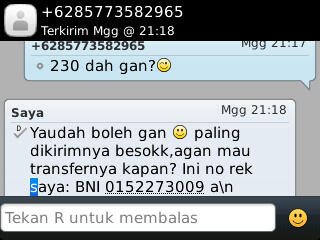 ya allah 230K aja mau jadi ajang penipuan,msk gan banyak hikmahnya. untuk rizkyjonas