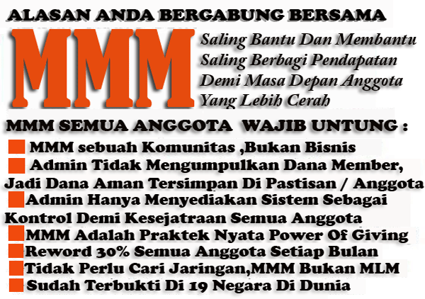DAPATKAN REWARD 30% perBULAN TANPA SUSAH MENCARI DOWNLINE dari MMM