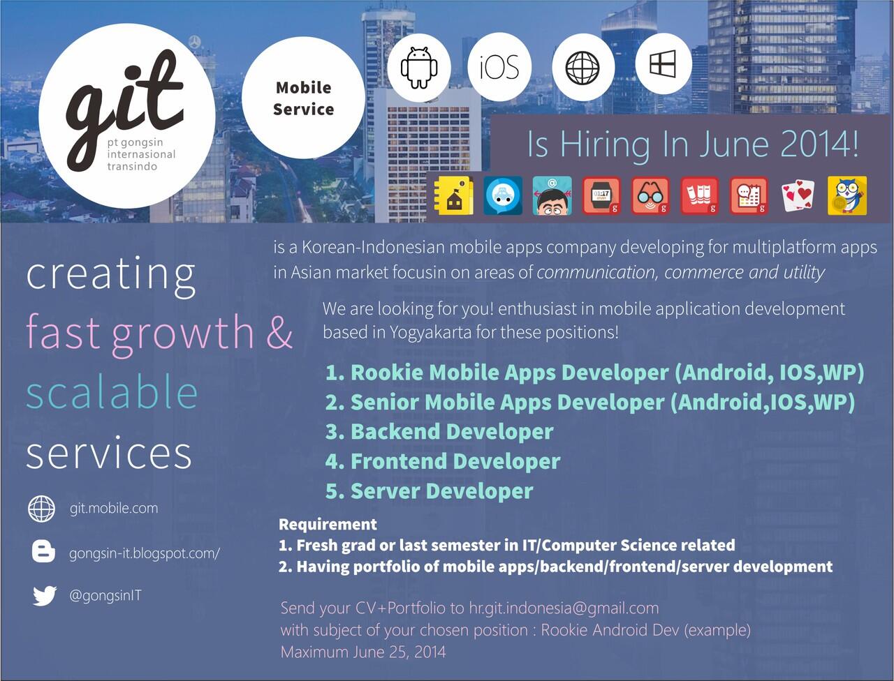 &#91;YOGYAKARTA&#93; &#91;JOGJA&#93; &#91;PART TIME&#93; &#91;MAHASISWA&#93; Gabung Tim Kami di GONGSIN-IT 