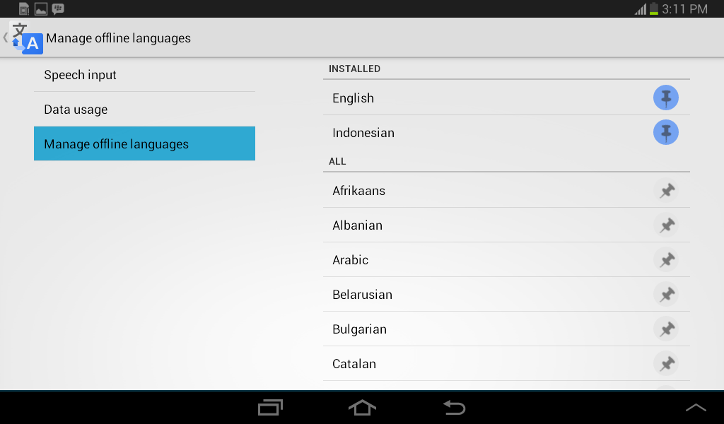 Google Translate for Android, Terjemahkan percakapan dengan offline language pack.