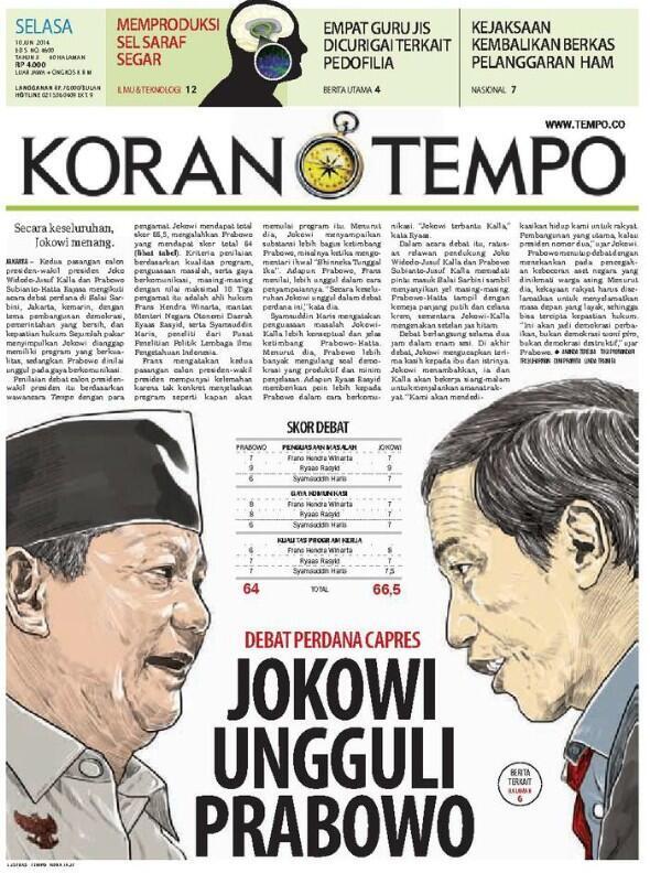 &#91;The Jakarta Post&#93; Jokowi vs Prabowo: 1-0