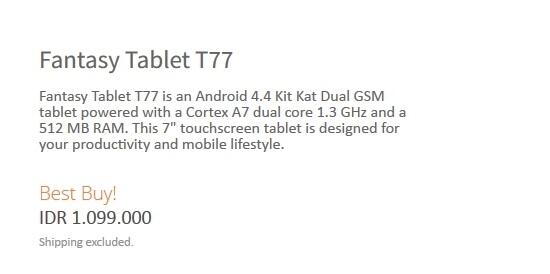 &#91; WAITING LONGUE &#93; MITO FANTASY T 77 | Tablet KITKAT Harga Terjangkau