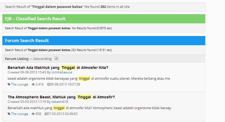Tinggal dalam pesawat bekas