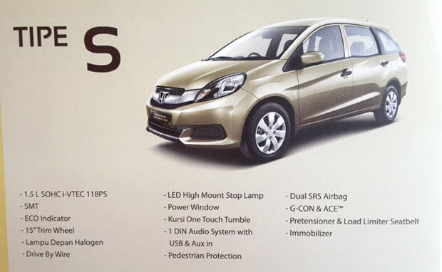 HONDA MOBILIO S MT PMM(GREY) & E MT(WRNA TERTENTU),READY STOK BULAN INI!!!