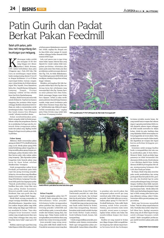 Pakan Ikan kualitas tinggi dan harga bersaing di Pontianak Kalimantan Barat