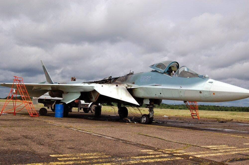 Fire damages PAK-FA prototype on landing