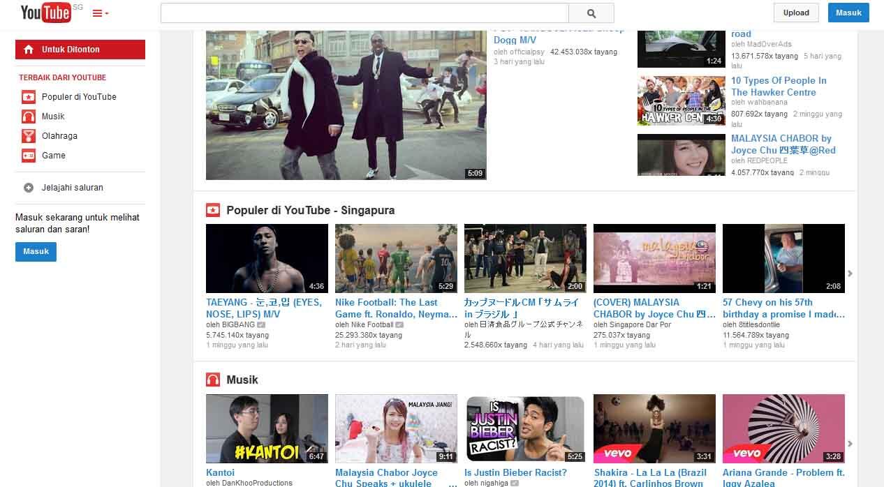 Mengintip Tampilan Youtube tiap negara