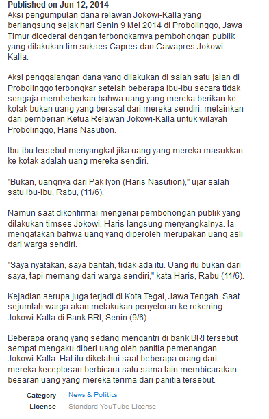 WARGA DIKASI UANG OLEH RELAWAN JOKOWI