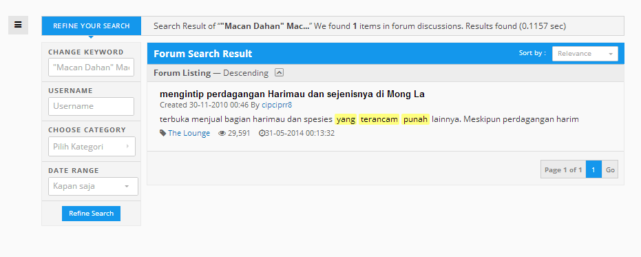 "Macan Dahan" Macan Eksotis Yang Terancam Punah