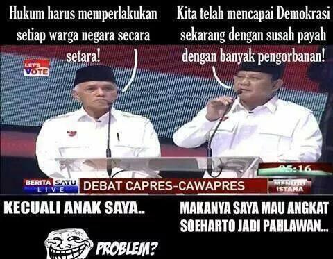 Prabowo: "Tanya atasan saya" (Soeharto yg sudah meninggal)