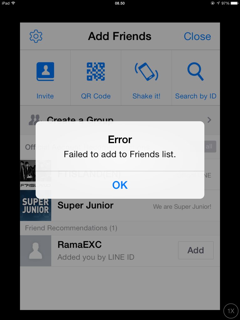 &#91;ASK&#93; Mau nanya nih agan-agan LINE ane kok error failed to add to friends list