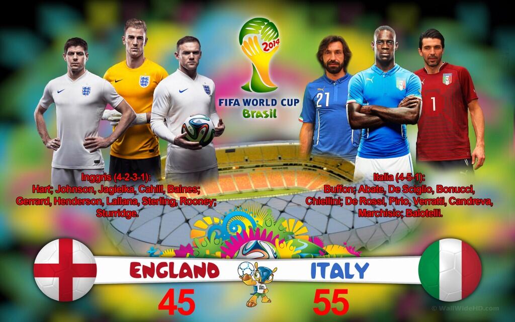&#91;Piala Dunia 2014&#93; Inggris vs Italia,,,dukung yg mana neh gan?
