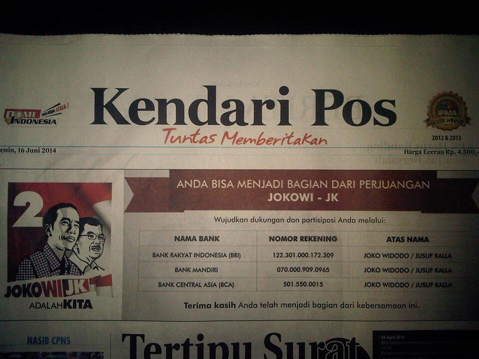 &#91;HOT&#93; Apa Benar Jokowi-JK Minta Bantuan Dana Untuk Capres Ya?? No HOAX PICT Inside