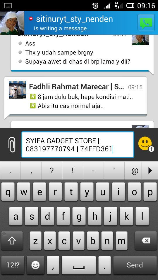 Kumpulan Testimoni Kaskus/BBM/Whatsapp dll &quot;SYIFA GADGET STORE&quot;