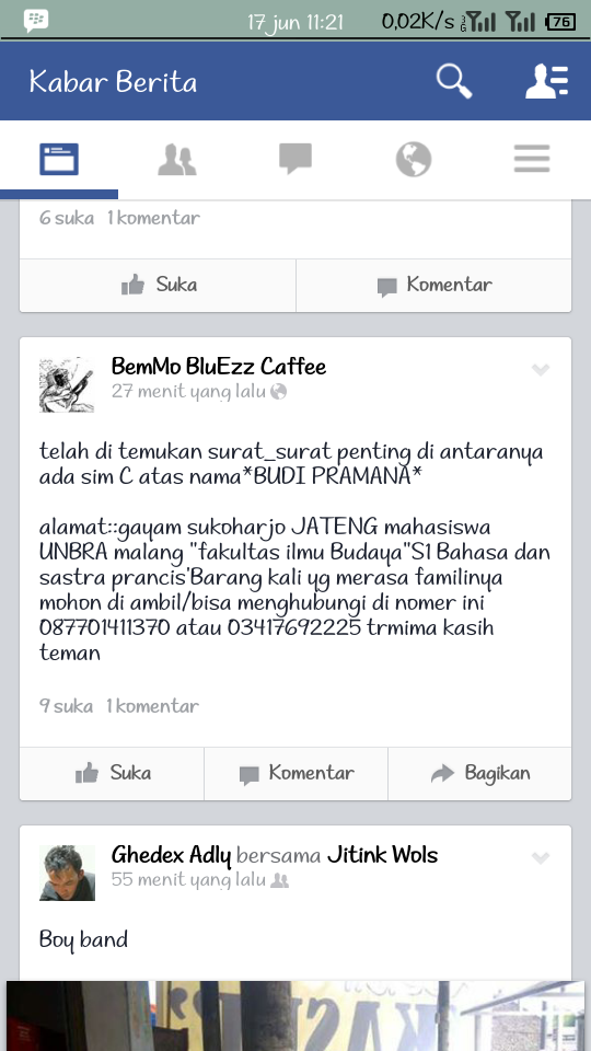 Berita Kehilangan