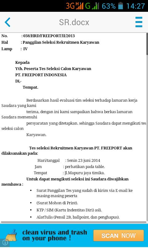 Modus penipuan Lowongan kerja mengatasnamakan PT Freeport Indonesia