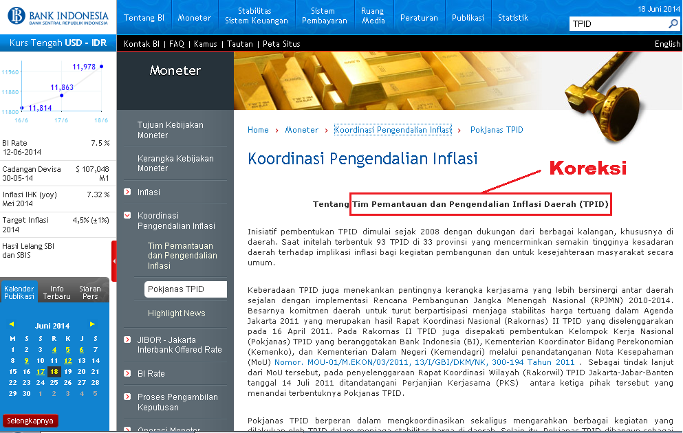 &#91;FIX&#93; Bank Indonesia : TPID = Tim Pemantauan dan Pengendalian Daerah...Jokowi SALAH!!