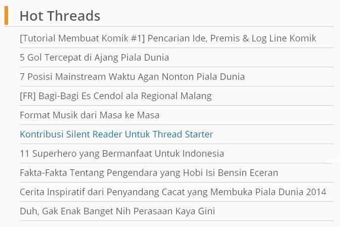 Kontribusi Silent Reader Terhadap Thread Starter