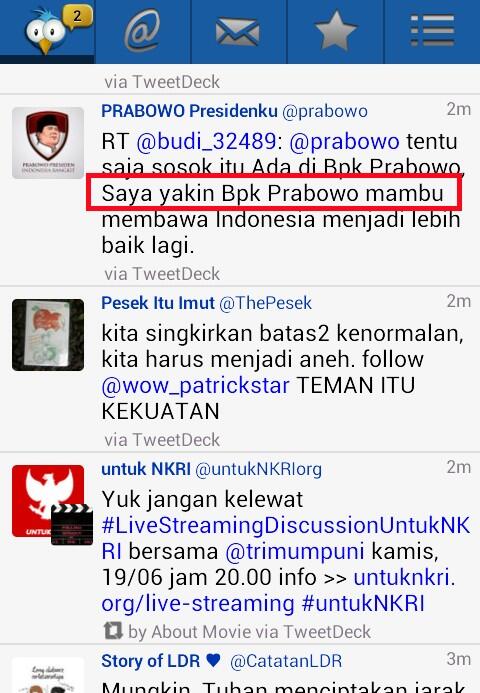 Salah ketik di Twit Pendukung Prabowo yang cukup menggelitik 