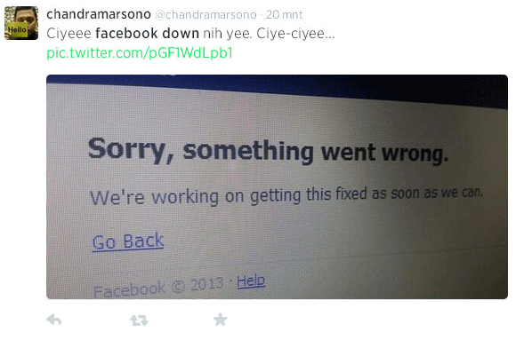 Reaksi-reaksi lucu setelah Facebook down beberapa menit