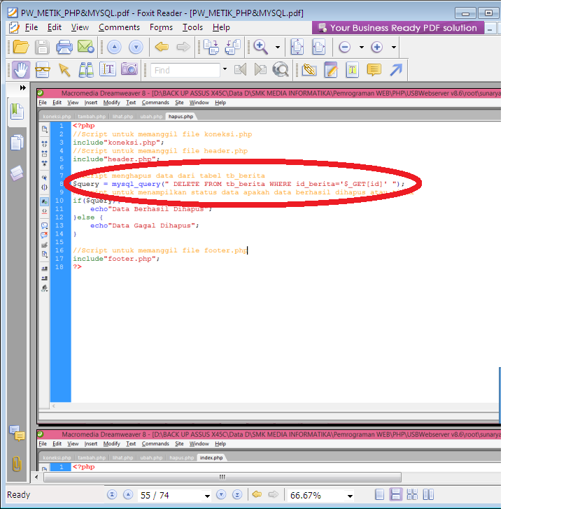 (Web_Template_PHP)Gan file hapus.php en ubah.php gak bisa dijalanin ? #help