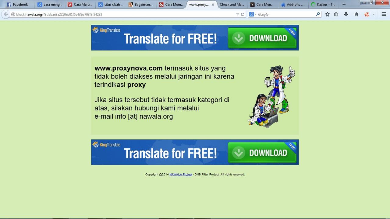 Semua web penyedia IP Proxy di blokir semua oleh Nawala.org?