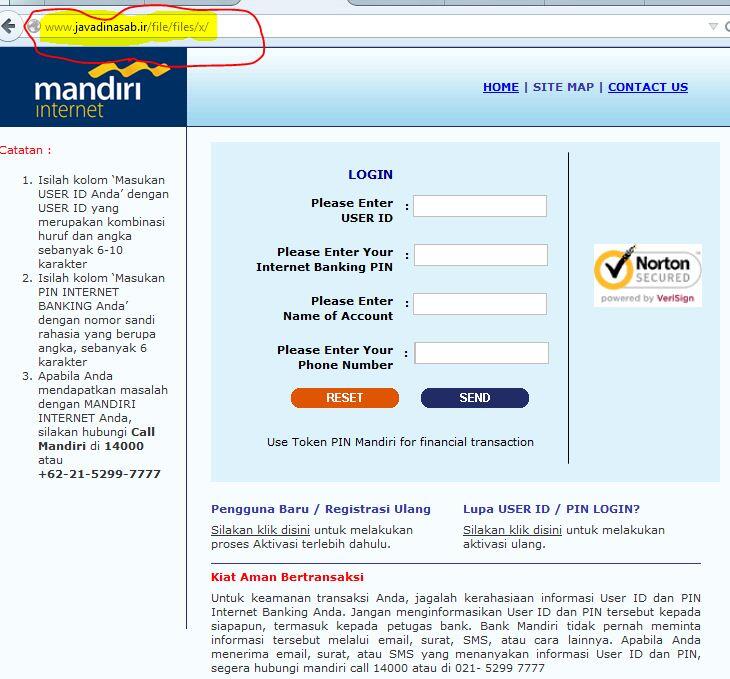 HATI-HATI Phising Email Penipuan bank Mandiri berkedok Upgrade System