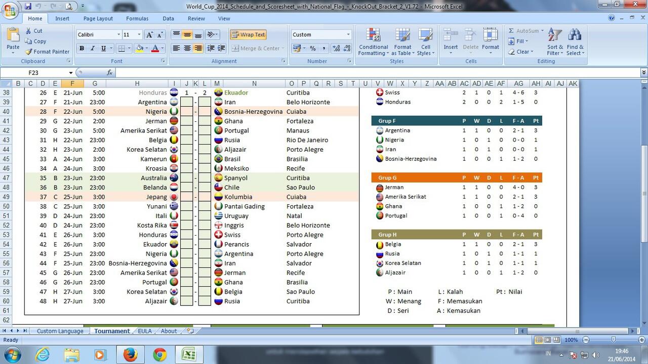 &#91;SHARE&#93; Aplikasi Desktop Piala Dunia 2014 Format Exel 