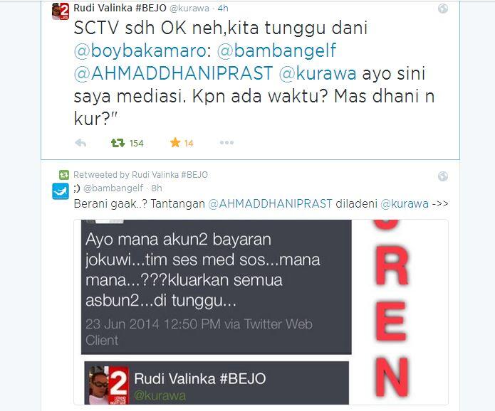 &#91;Tim Sukses Siapa Ini?&#93; Ahmad Dhani ngajak debat Relawan JKW-JK di Twitter
