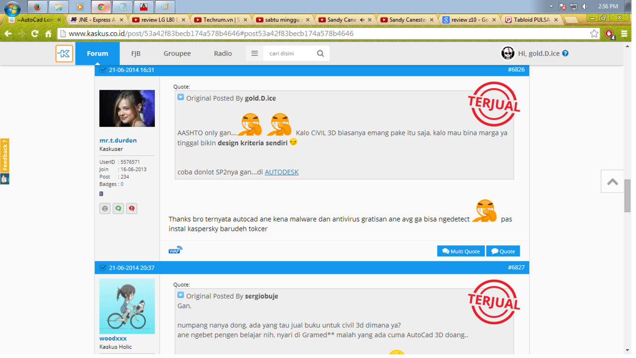 Aneh Postingan Kaskuser + Ane ada watermark "TERJUAL"