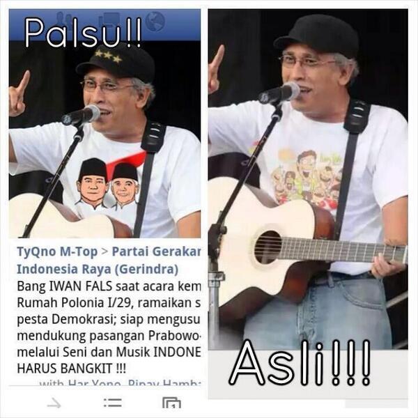 Foto Diedit Kubu Prabowo-Hatta, Iwan Fals Marah