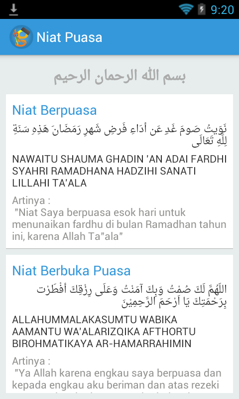 Aplikasi Android untuk menyabut Ramadhan 