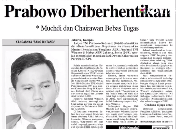 Beberapa fakta-fakta tentang prabowo