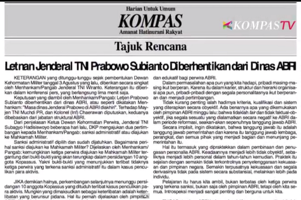 Beberapa fakta-fakta tentang prabowo