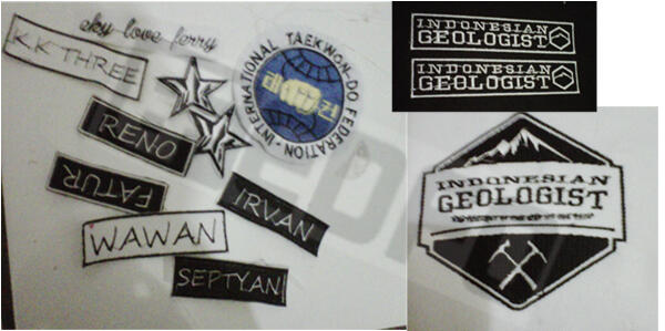 Jasa Bordir komputer, custom emblem logo / nama, dll