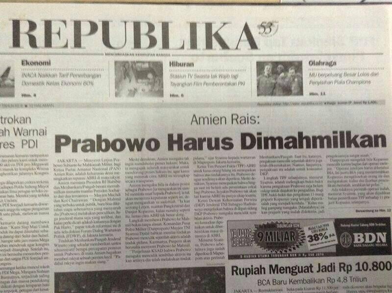 Amin Rais : Prabowo harus di Mahmilkan
