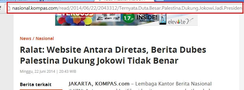 &#91;EHEM&#93; Ralat:Website Antara Diretas, Berita Dubes Palestina Dukung Jokowi Tidak Benar