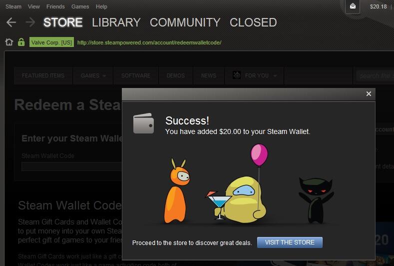 Steam Wallet Card | Redeem Code
